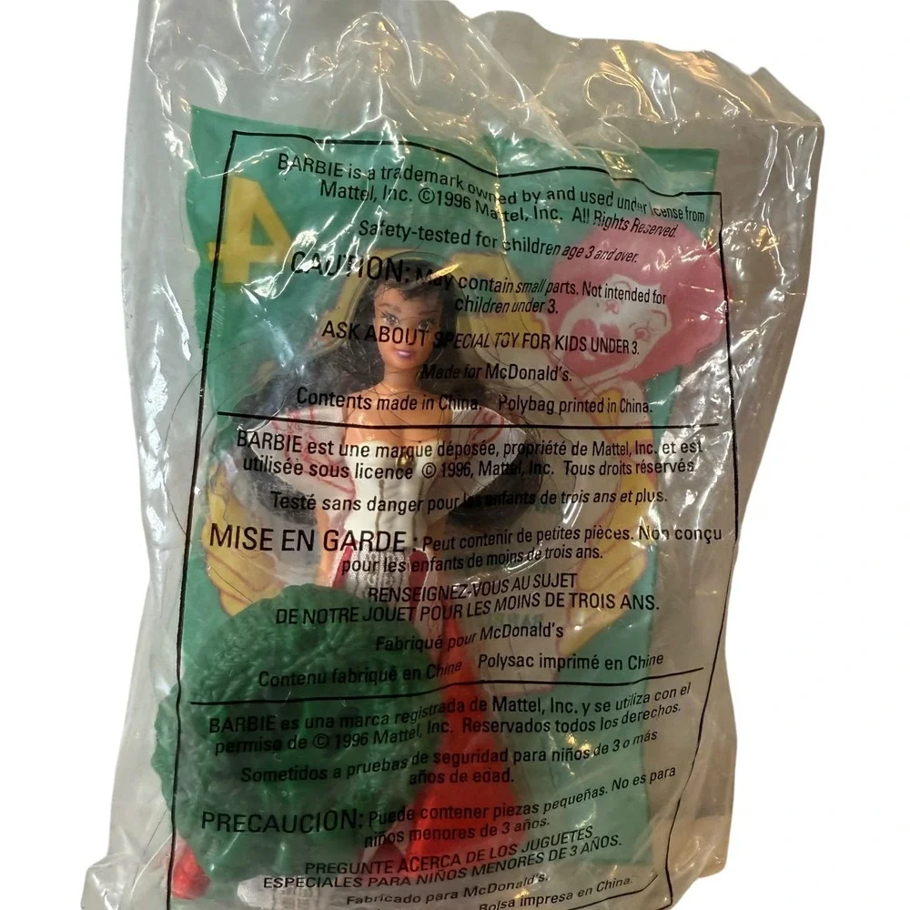 Vintage 1996 McDonalds Happy‎ Meal Happy Holidays Barbie Figurine Toy 4 Sealed